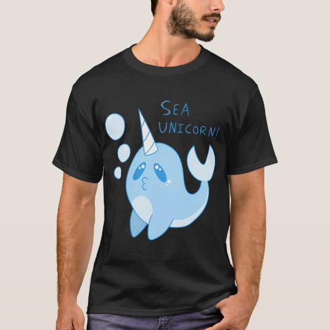 Camiseta Narval 'Unicórnio do Mar' Design (Frente)