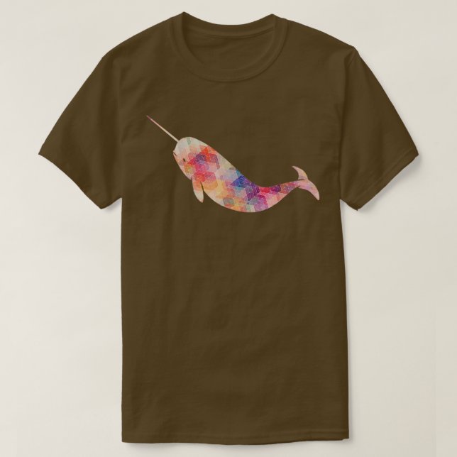 Camiseta Narwhal Geométrico (Frente do Design)