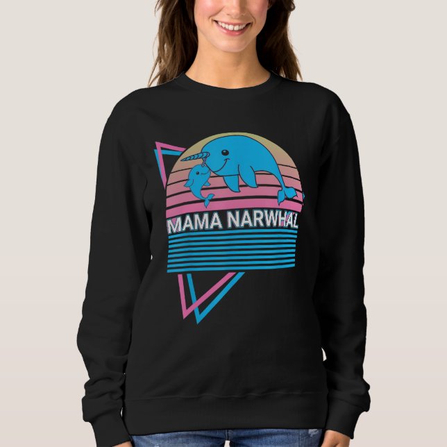 Camiseta Narwhal Mama Retro Mama Narwhal (Frente)