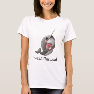 Camiseta Narwhal tímido com rosquinha
