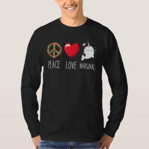 Camiseta Narwhale Love Peace Ocean Mammal Whale Water Fish