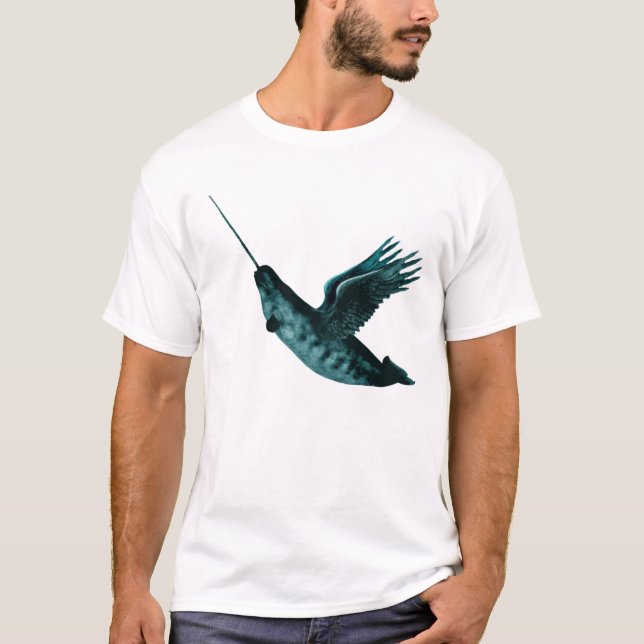 Camiseta Narwhale voado (Frente)