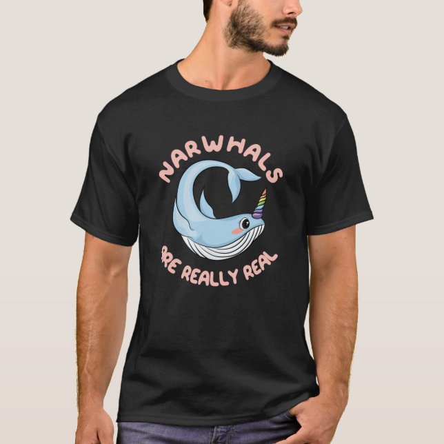 Camiseta Narwhals são Realmente Reais (Frente)