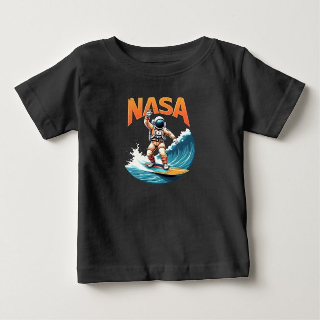 Camiseta NASA Astronauta Sonhando em Surfar (Frente)