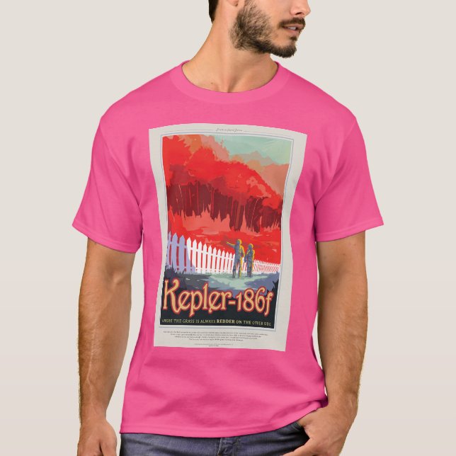 Camiseta Nasa Jpl Exoplaneta Viagem Bureau Kepler-186F (8K  (Frente)
