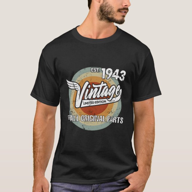 Camiseta nascer 1943 Feito Em 1943 Biker Para (Frente)