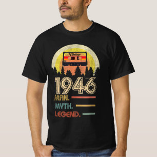 Camiseta Nascer 1946 - Presentes de Aniversário do Homem d