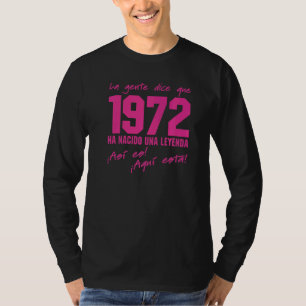 Camiseta Nascer 1972 Celebração da Vintage de Aniversário