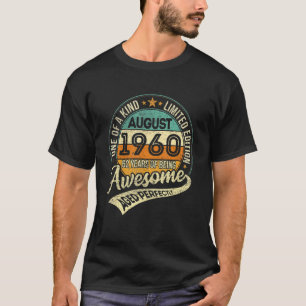 Camiseta Nascer 62 Aniversário De Agosto De 1960 62 Anos De