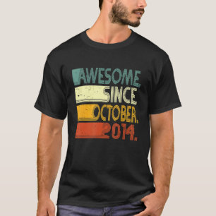 Camiseta Nascer 8º Aniversário Incrível Desde outubro de 20