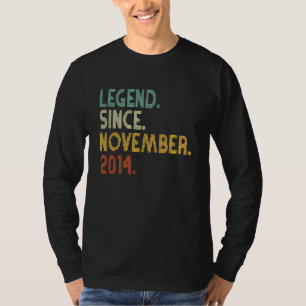 Camiseta Nascer 8º aniversário Legenda de 8 anos desde 20 d