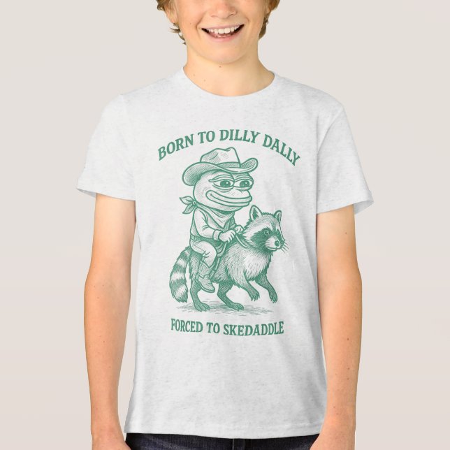 Camiseta Nascer A Dilly Dally Forçada A Skedaddle Sapo Cowb (Frente)