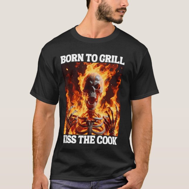 Camiseta Nascer A Grelha Duro Engraçada Da Coroa Engraçada  (Frente)