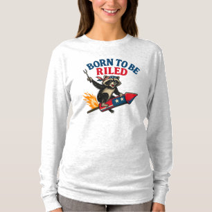 Camiseta Nascer a ser enviado Engraçado Furto de Raccoon