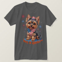 Nascer a Sparkle - Cute Yorkie 4 de julho Patrioti