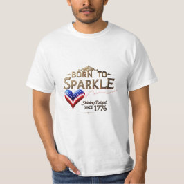 Camiseta Nascer a Sparkle - Tee do Coração Patriótico para