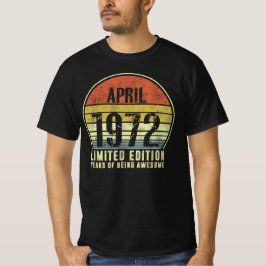 Camiseta Nascer Abril De 1972 Edição Limitada Anos De Atenç