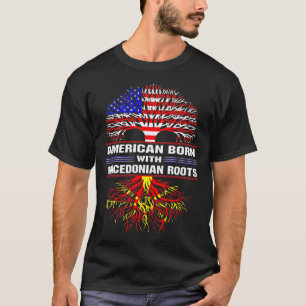 Camiseta Nascer Americano com Camisa-T de Raízes da Macedôn