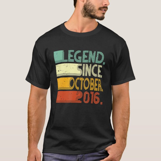 Camiseta Nascer Aniversário 6 Anos Legenda Desde 20 De Outu (Frente)