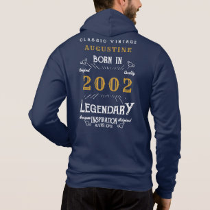 Camiseta Nascer aniversário de 21 anos 2002 Legenda Dourada