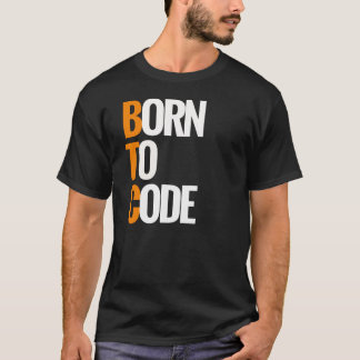 Camiseta Nascer ao código - codificador do programador do