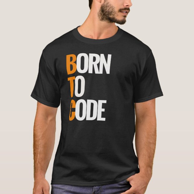 Camiseta Nascer ao código - codificador do programador do (Frente)