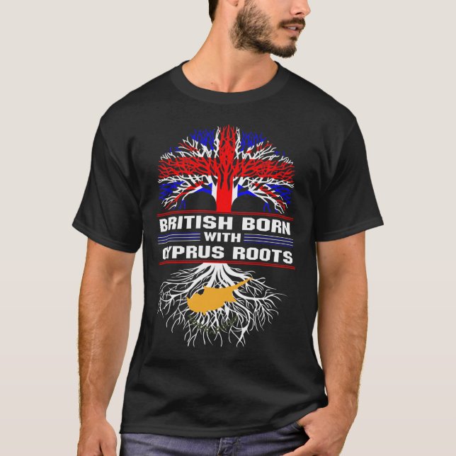 Camiseta Nascer britânico com a Cyprus Roots (Frente)