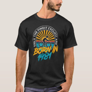 Camiseta nascer ciclista de 42 anos em 1981 42º aniversário