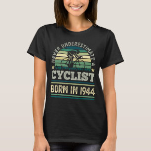 Camiseta Nascer ciclista em 1944 Bicicleta de Ciclo de Aniv