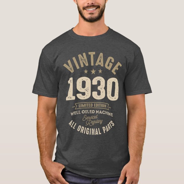 Camiseta Nascer de 1930 - 92º aniversário do Retro Classic (Frente)