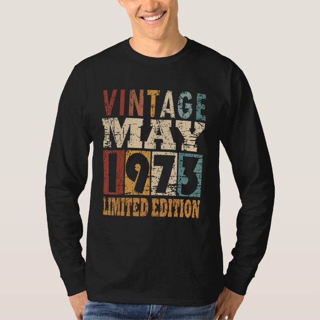 Camiseta nascer De 1973 Em Maio (Frente)