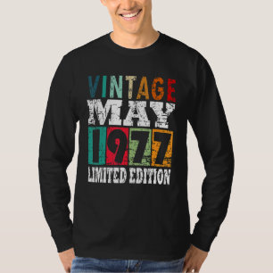 Camiseta nascer De 1977 Em Maio, Apontando 1