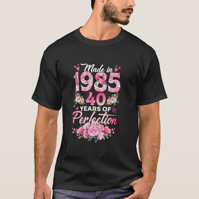 Camiseta nascer De 40 Anos Em 1985 (Frente)