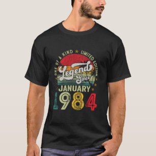 Camiseta nascer De 40 Anos Em Janeiro De 1984 aniversário d