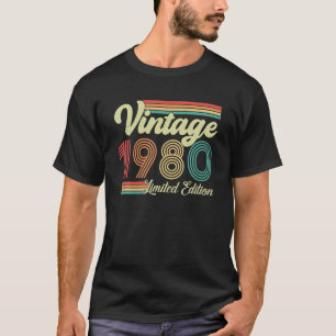 Camiseta nascer De 43 Anos Vintage 1980 Em 1980 43º