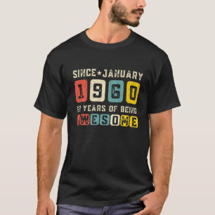 Camiseta nascer De 62 Anos Em Janeiro De 1960 Vintage 62Nd