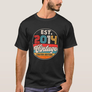 Camiseta nascer De 8 Anos De Idade Em 2014 Vintage 8.º Aniv