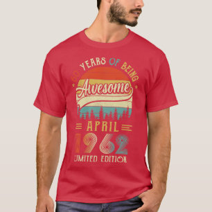 Camiseta Nascer De Abril De 1962 60º Aniversário Feito Em 1
