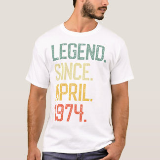 Camiseta Nascer De Abril De 1974 Vintage Retrai O Aniversár
