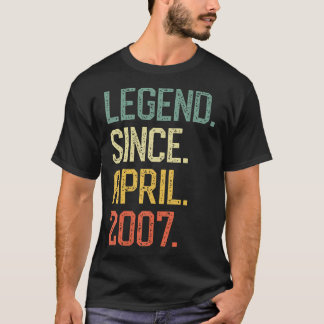 Camiseta Nascer De Abril De 2007 Vintage Retro 13 Aniversár