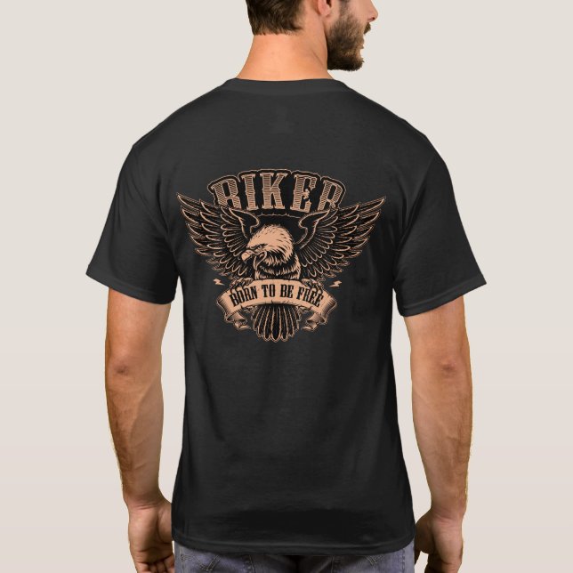 Camiseta Nascer de Águia Biker de Moto Livre (Verso)