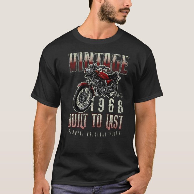 Camiseta Nascer de Aniversário da Motocicleta Vintage (Frente)