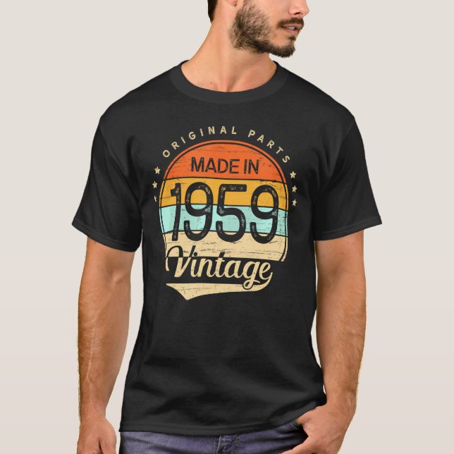 Camiseta nascer De Aniversário De 1959 (Frente)