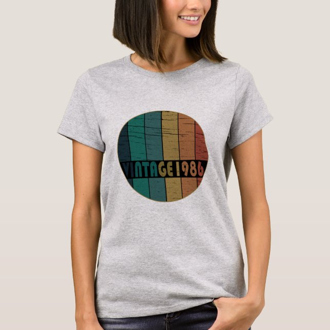 Camiseta nascer de aniversário de 1986 (Frente)