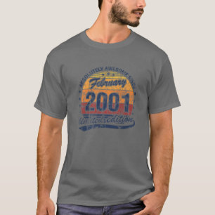 Camiseta nascer de aniversário de 21 anos de fevereiro de