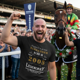 Camiseta Nascer de aniversário de 21 anos em Legenda 2000 P