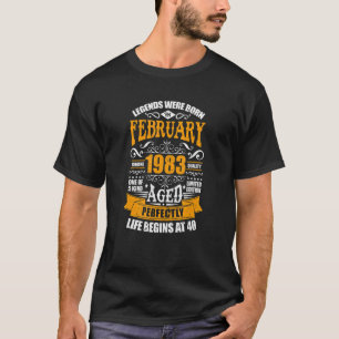 Camiseta Nascer De aniversário de 40 anos Em Fevereiro De 1