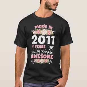 Camiseta nascer de aniversário do 11 de 11 anos em 2011 Mul