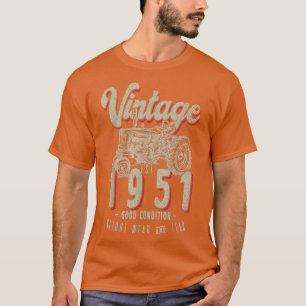 Camiseta Nascer De Aniversário Do Vintage Trator Farmer Em 