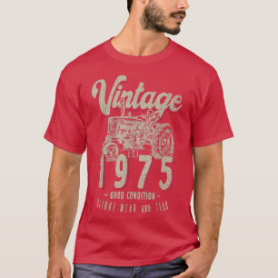 Camiseta Nascer De Aniversário Do Vintage Trator Farmer Em 